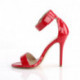 Sandale talon haut 12 cm rouge sexy avec bride cheville