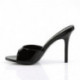 Mule talon aiguille 10 cm noire vernis femme