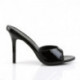 Mule talon aiguille 10 cm noire vernis