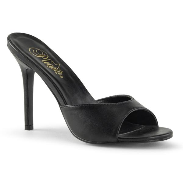 MULES A TALON AIGUILLE NOIRE MAT Petite Et Grande Pointure Du 35 Au 46