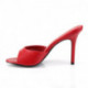 Mules à haut talon 10 cm rouge mat - petite et grande pointure