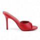 Mules à haut talon 10 cm rouge mat - petite et grande pointure