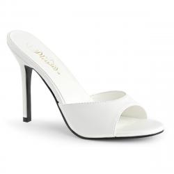 MULES BLANCHE A TALON AIGUILLE petite et grande taille