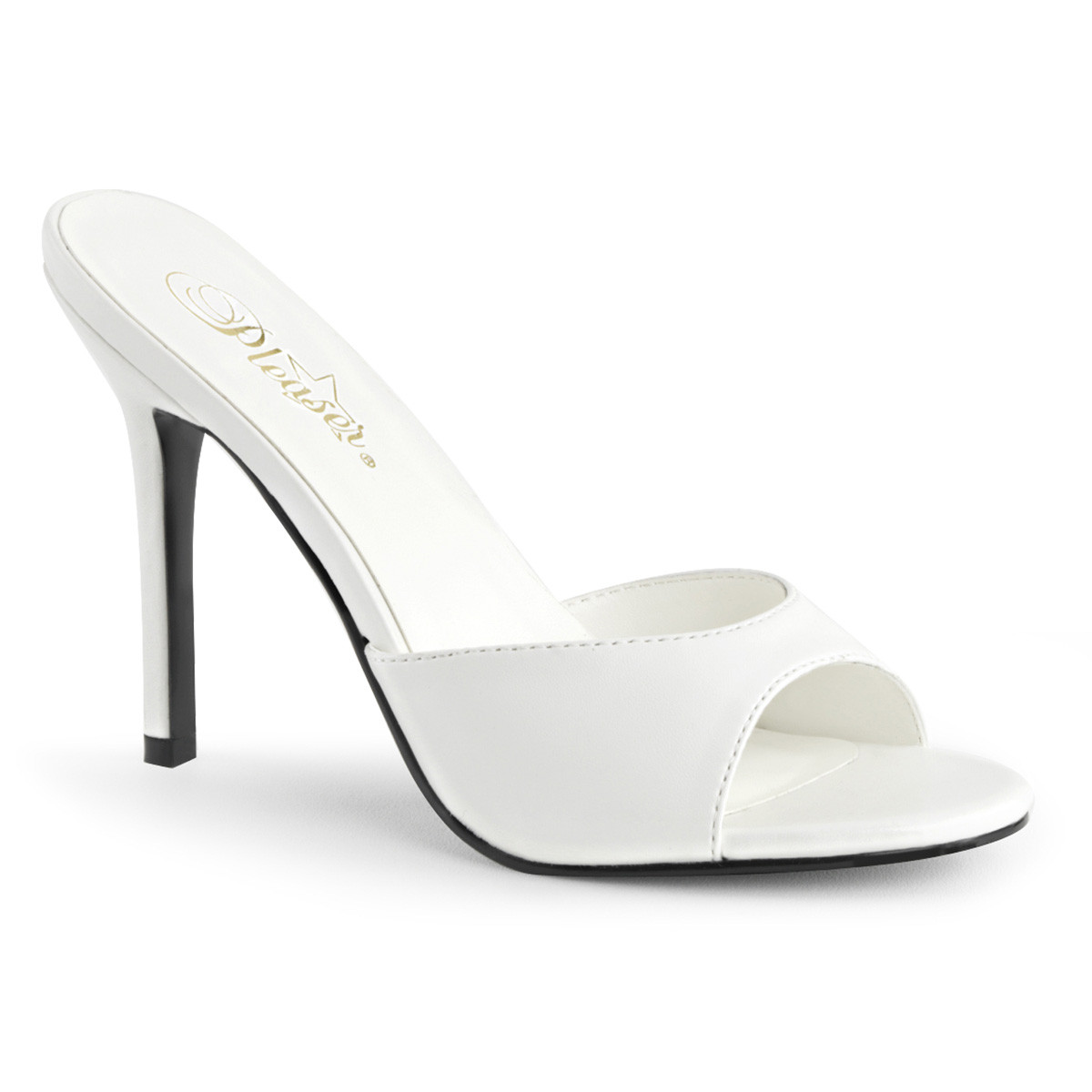 Talon Aiguille Mules Femme Talon Moyen Mule Haut Talon Aiguille Blanche  Petite Et Grande Taille - Main Image