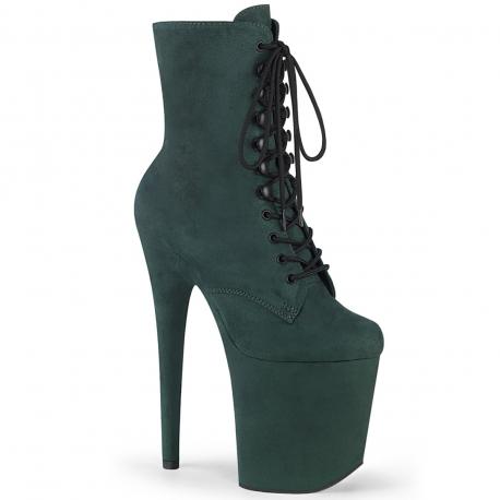 Chaussure de pole dance verte en suédine à talon 20 cm | FLAM1020FS