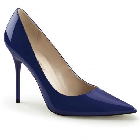 Escarpin talon carre bleu marine sale