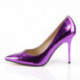 Escarpin violet métallisé à talon haut grande taille