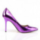 Escarpin violet métallisé à talon haut grande taille