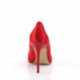 Escarpin rouge satin à talon aiguille et bout fin petite taille