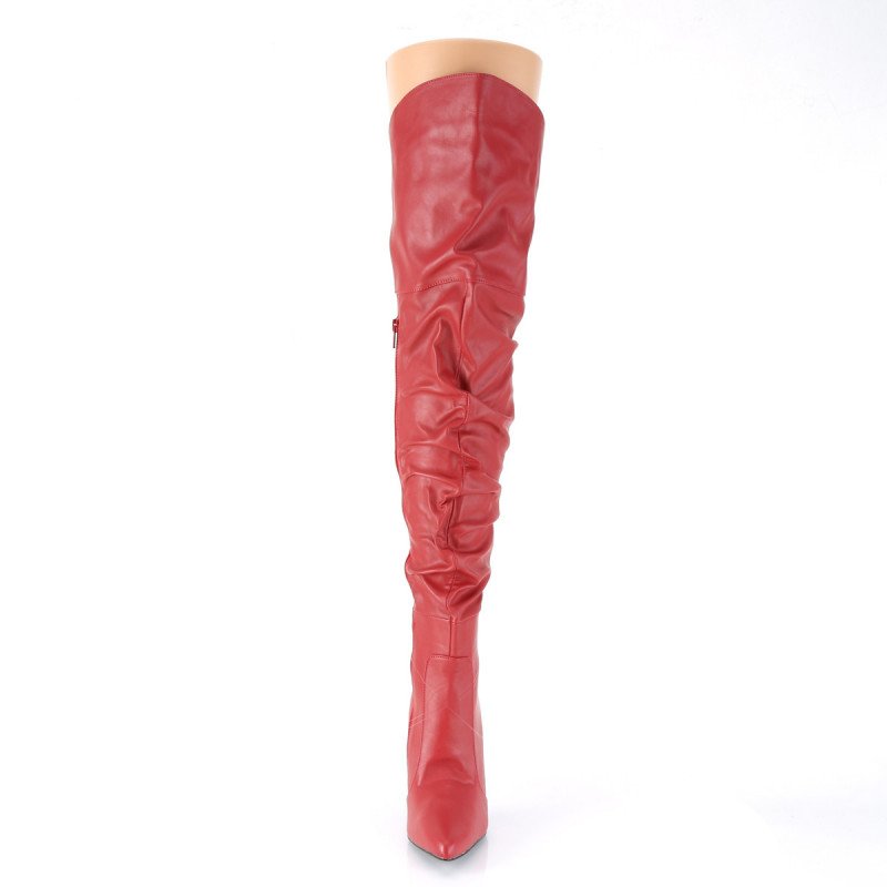 Cuissarde plissee rouge talon aiguille sexy 35 a 46 grande taille