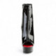 Bottine Pole Exotic Noire Vernie à Lacets Corset et Plateforme | Talon 15 cm