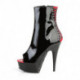 Bottine Pole Exotic Noire Vernie à Lacets Corset et Plateforme | Talon 15 cm