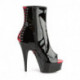 Bottine Pole Exotic Noire Vernie à Lacets Corset et Plateforme | Talon 15 cm
