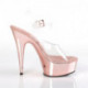 Chaussure pole dance transparente à plateforme rose gold Pleaser