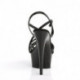 Sandale plateforme noire à talon 15 cm DEL613/B/M