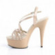 Sandale beige / nude à talon aiguille 15 cm DEL613/ND/M