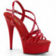 Sandale plateforme rouge à talon 15 cm DEL613/R/M