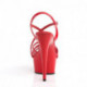 Sandale plateforme rouge à talon 15 cm DEL613/R/M