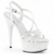 Sandale plateforme blanche à talon 15 cm DEL613/W/M