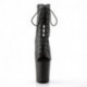 Bottine pole dance ouverte noire mate à plateforme assortie et talon 20 cm Pleaser