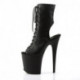 Chaussure pole dance ouverte noire mate à plateforme assortie et talon 20 cm Pleaser