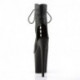Bottine pole dance ouverte noire mate à plateforme assortie et talon 20 cm Pleaser