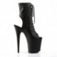 Bottine pole dance ouverte noire mate à plateforme assortie et talon 20 cm Pleaser