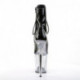 Bottine pole dance peep toe noire vernie à plateforme plexi et talon 20 cm Pleaser