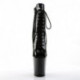 Bottine pole dance noire vernis à plateforme assortie et talon 20 cm Pleaser