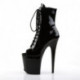 Chaussure pole dance noire vernis à plateforme assortie et talon 20 cm Pleaser