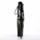 Bottine pole dance noire vernis à plateforme assortie et talon 20 cm Pleaser