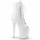 Bottine pole dance peep toe blanche talon 20 cm Pleaser FLAM1021/W/M