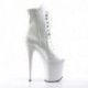 Bottine pole dance peep toe blanche talon 20 cm Pleaser FLAM1021/W/M