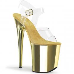 Chaussure pole dance dorée et transparente | FLAM808/C/GCH