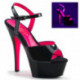 Chaussure pole dance noire et rose fluo