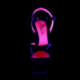 Sandale Pole Dance Vernis Noir & Rose Fluo à talon 15 cm| 35 au 44