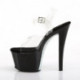 Chaussure pole exotic transparente à plateforme noire et strass Pleaser SKY308CRS/C/B-SRS