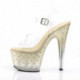 Chaussure pole dance dorée et strass avec talon 18 cm