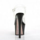 Sandale pole exotic transparente à plateforme noire et strass champagne vernis avec talon 18 cm Pleaser