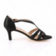 sandale noire et strass talon moyen 6 cm |Promo
