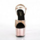 Sandale pole dance rose gold hologramme à plateforme or rose chromée Pleaser