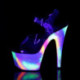 Chaussure pole dance à plateforme fluo multicolore et bride transparente