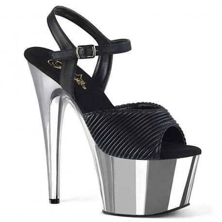 Chaussure pole dance plateforme chromée haute