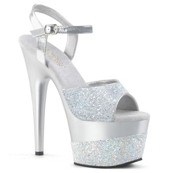 Chaussure pole exotic argent pailletée 18cm - ADO709-2G/SG/M - CLePied