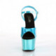 Sandale pole dance hologramme turquoise à plateforme chrome turquoise Pleaser