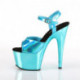 Sandale pole dance hologramme turquoise à plateforme chrome turquoise Pleaser