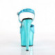 Sandale pole dance hologramme turquoise à plateforme chrome turquoise Pleaser