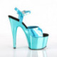 Sandale pole dance hologramme turquoise à plateforme chrome turquoise Pleaser