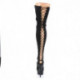 Cuissarde chaussette moulante en LYCRA noire à lacets style guêpière et talon aiguille à plateforme petite et grande taille