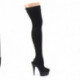 Cuissarde chaussette moulante noire à lacets style guêpière et talon aiguille 15 cm